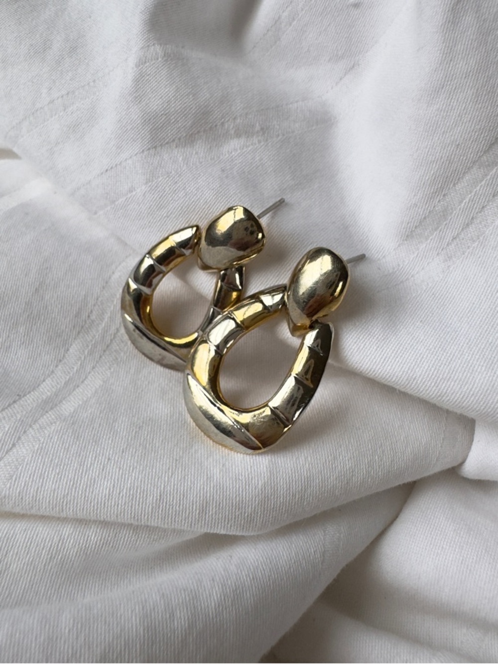 Vintage Mixed Metals Door Knocker Earrings